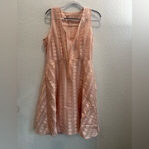 Donna Morgan Pink Plunge Neck Sleeveless Midi Dress